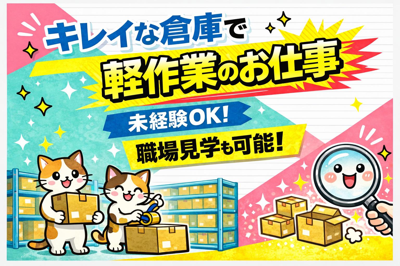 ＼今ダケ!!入社2ヶ月間は時給UPキャンペーン中！／大人気★倉庫...